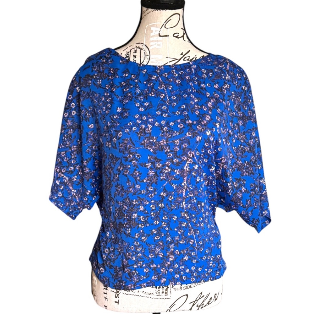 See by Chloé Floral Blouse – Size 44 (US 8) – Vibrant Blue Print